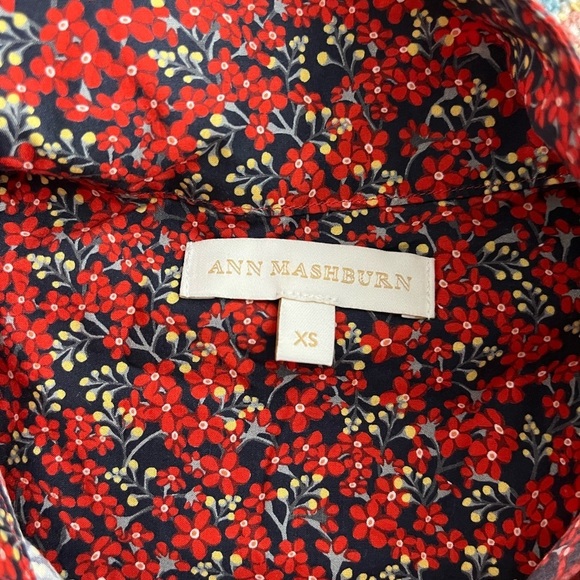 Ann Mashburn Anaya Popover Dress in red liberty fabric floral long-sleeved - Picture 3 of 10